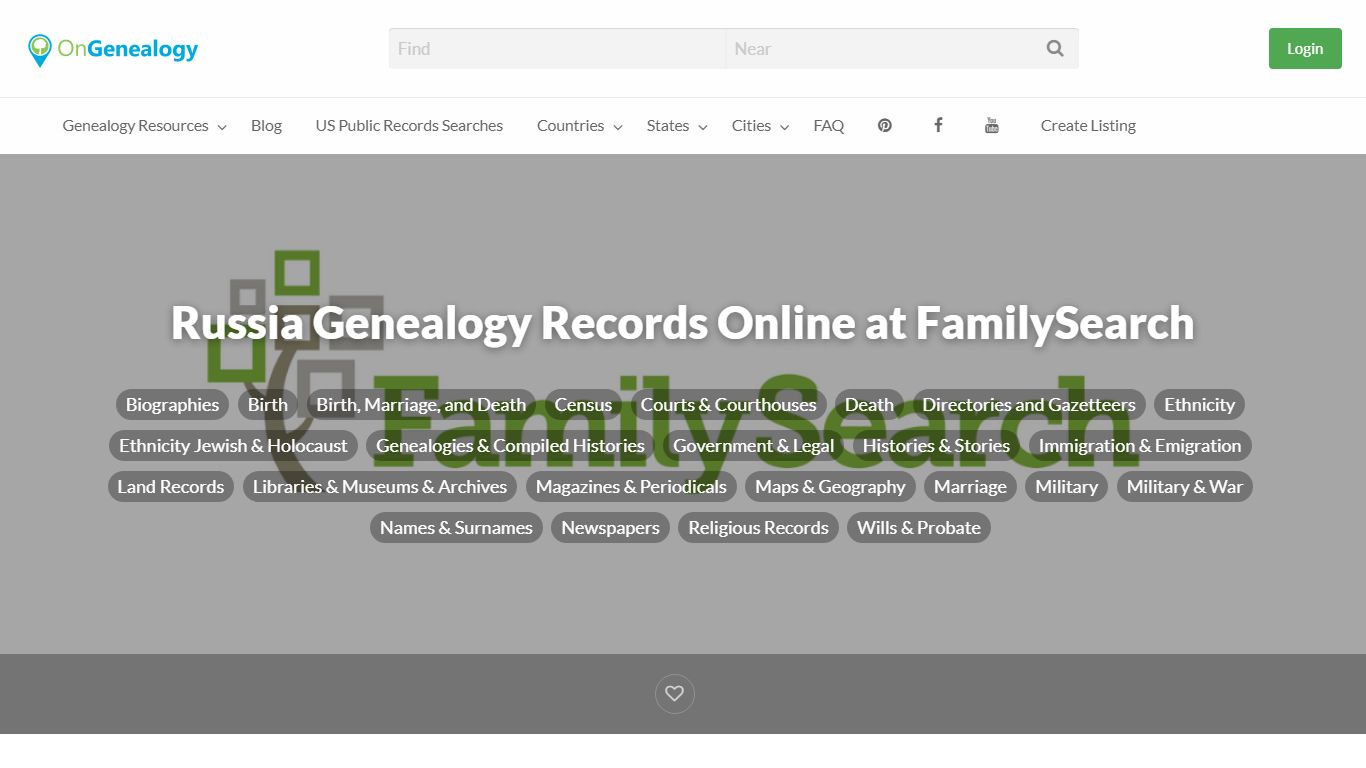 Russia Genealogy Records Online at FamilySearch - OnGenealogy